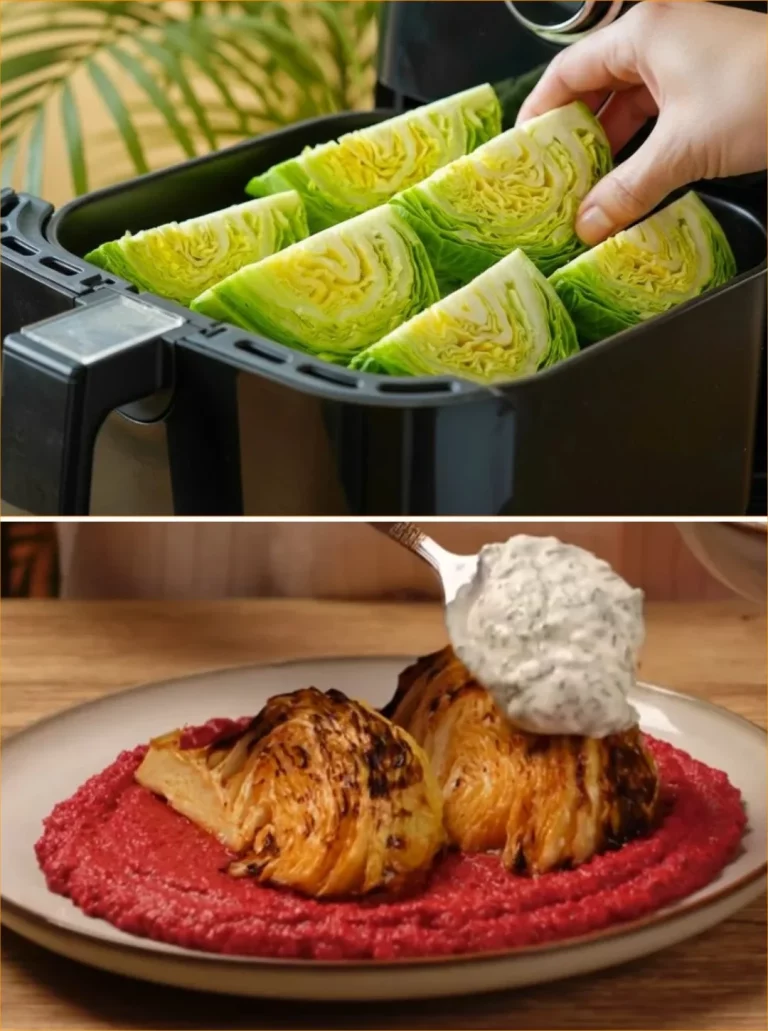 Cabbage al aire libre servido con puré de verduras fresco y colorido