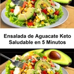 Ensalada de aguacate keto saludable lista en 5 minutos