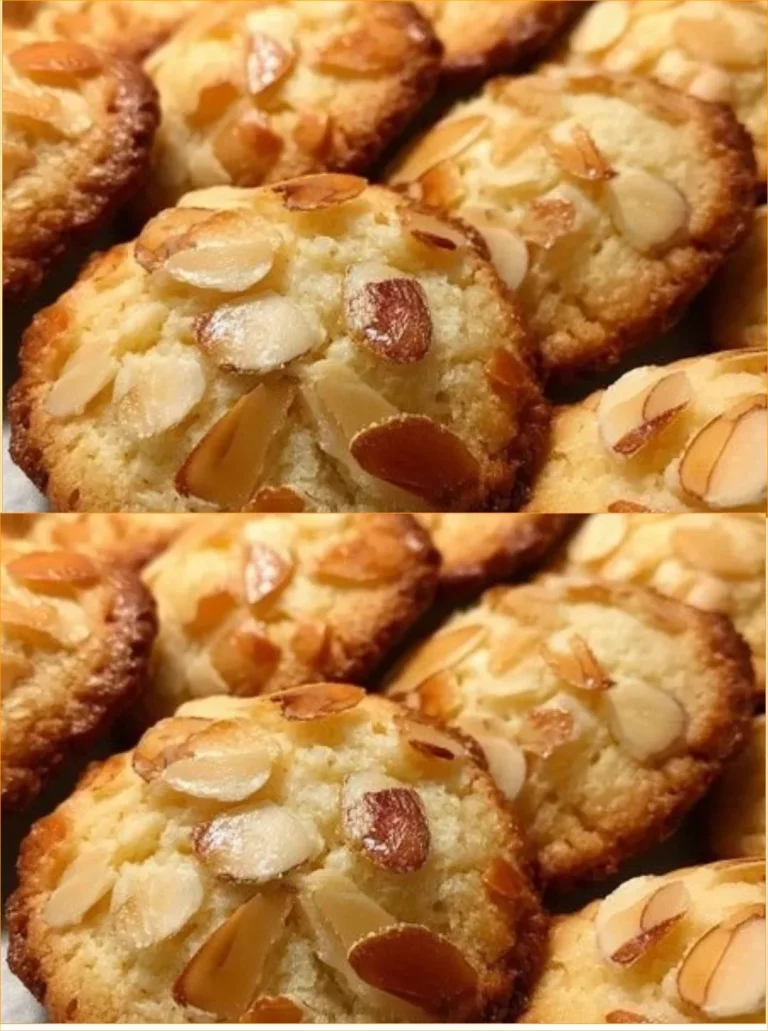 Galletas crujientes de almendra recién horneadas y doradas