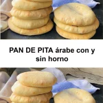 Pan de pita árabe recién horneado con y sin horno