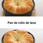 Delicioso pan de rollo de lana recién horneado con ingredientes frescos