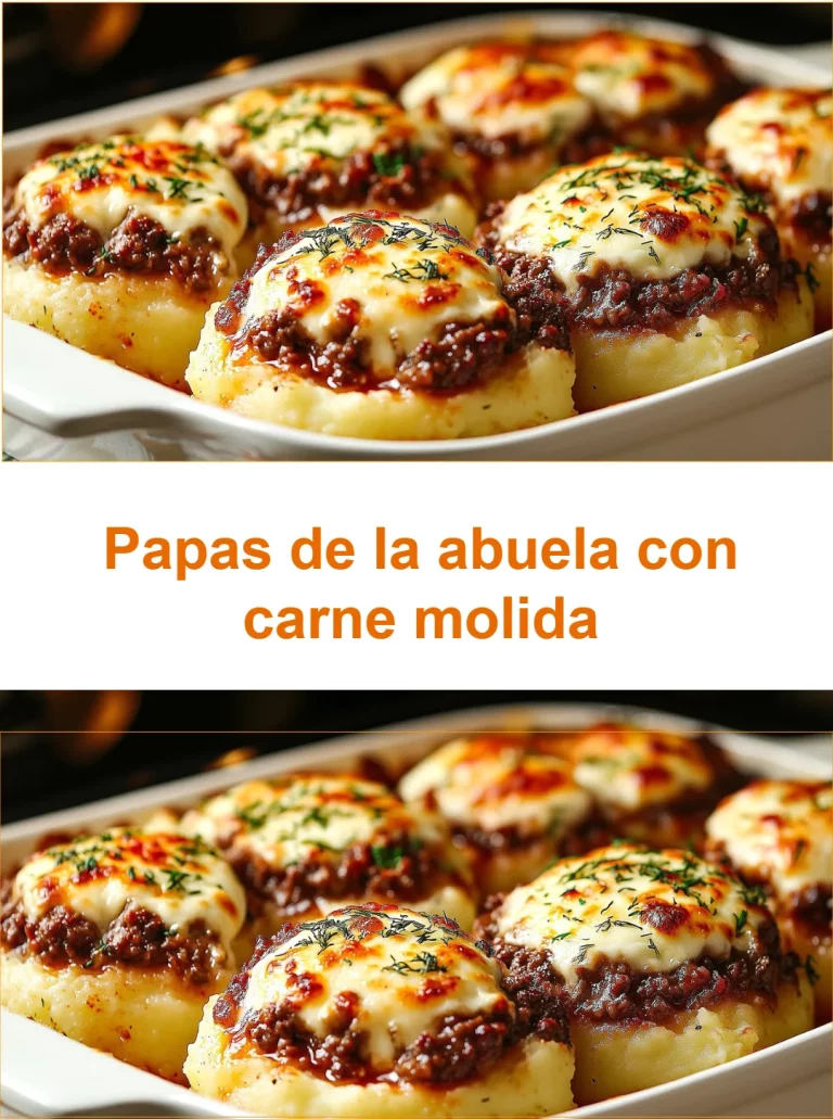Papas de la abuela con carne molida en plato servido