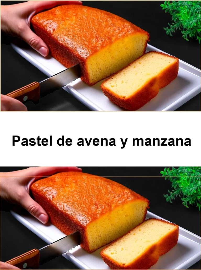 Pastel de avena y manzana listo para servir, ideal para un postre saludable.