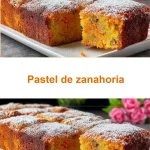 Rebanada de pastel de zanahoria decorada con crema y nueces