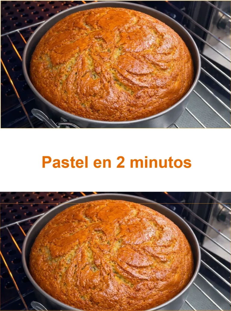 Receta de pastel fácil y rápido en 2 minutos.