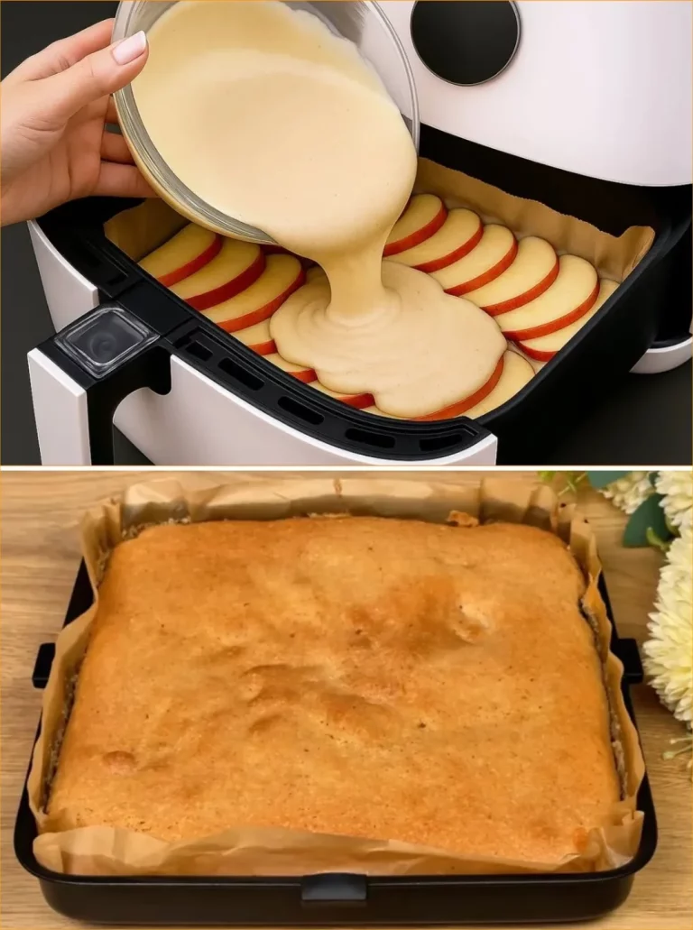 Postre de manzana crujiente cocido en freidora de aire