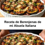 Plato de berenjenas de la receta de mi abuela italiana, delicioso y colorido.