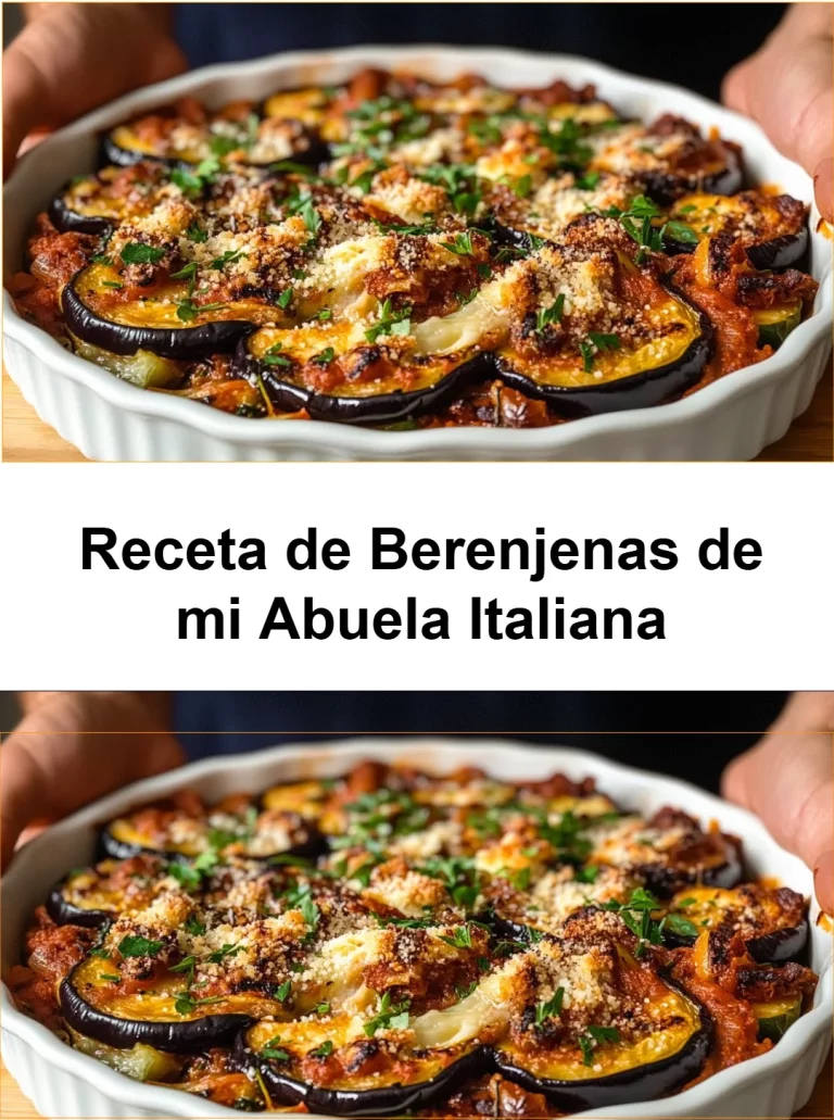 Plato de berenjenas de la receta de mi abuela italiana, delicioso y colorido.