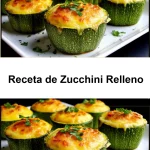 Zucchini relleno con ingredientes frescos y sabrosos