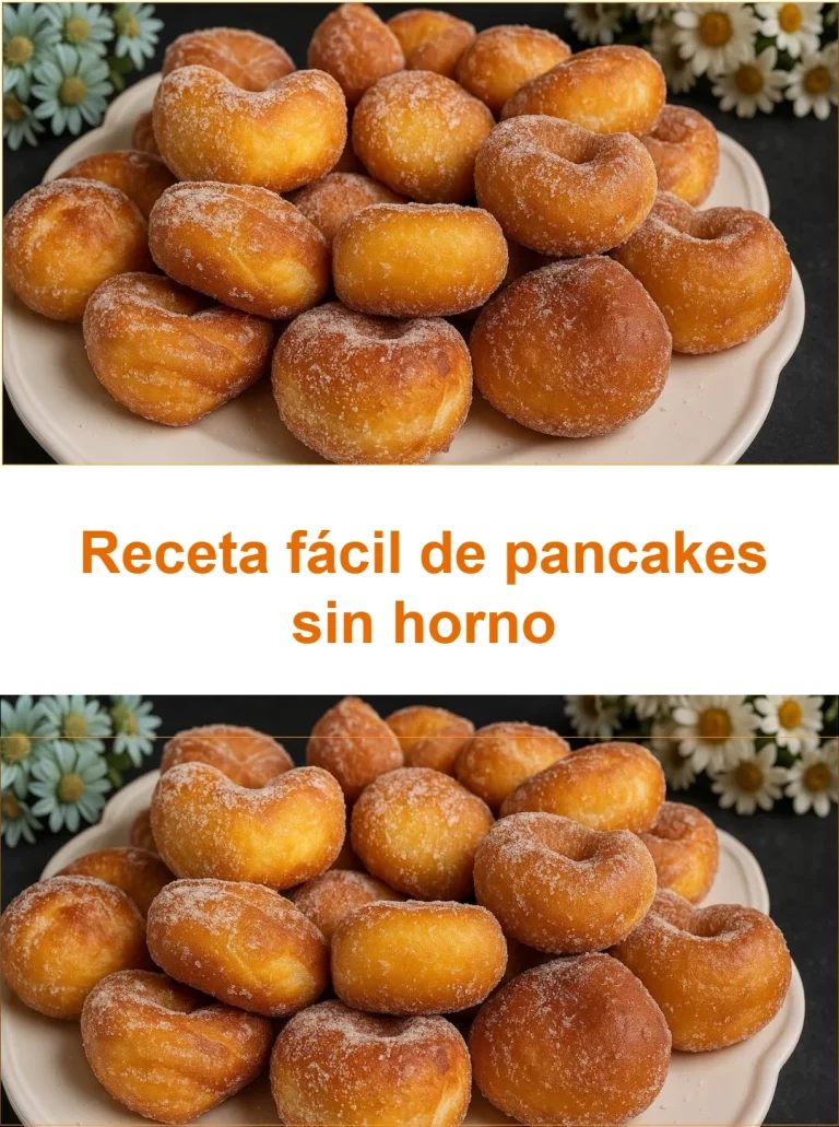 Pancakes esponjosos preparados sin horno, perfectos para el desayuno.