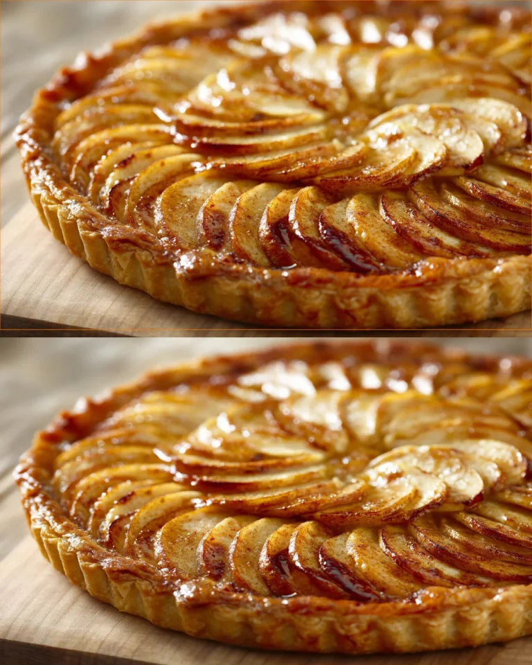 Tarta de manzana rápida y económica sobre una mesa