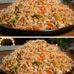 Plato de Arroz Basmati con verduras frescas y sriracha