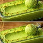 Helado de aguacate sin azúcar en un tazón