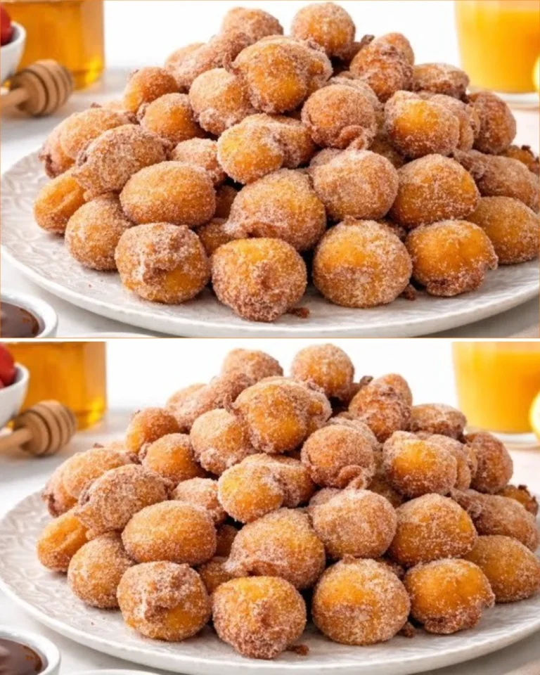 Buñuelos de Ángel recién horneados con espolvoreado de azúcar