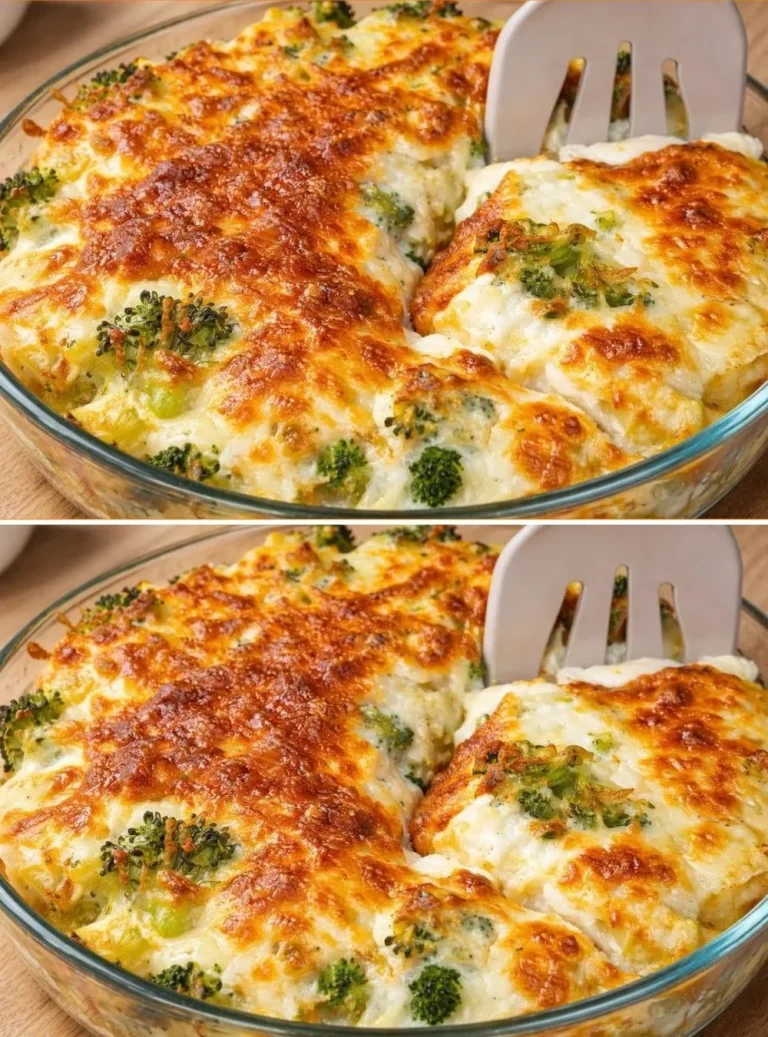 Cazuela de brócoli con papas al horno, un plato saludable y delicioso.