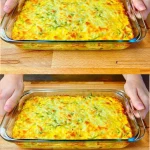 Cazuela de calabacín con queso y crema, un plato delicioso y cremoso.