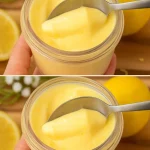 Plato de crema de limón fresca y deliciosa lista para disfrutar.