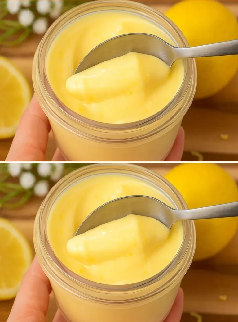 Plato de crema de limón fresca y deliciosa lista para disfrutar.