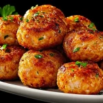 Croquetas de atún recién hechas en un plato