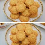 Galletas crujientes de mantequilla recién horneadas con un acabado dorado