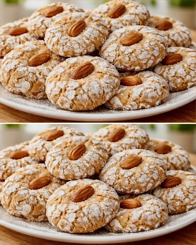 Deliciosas galletas de almendra marroquí recién horneadas