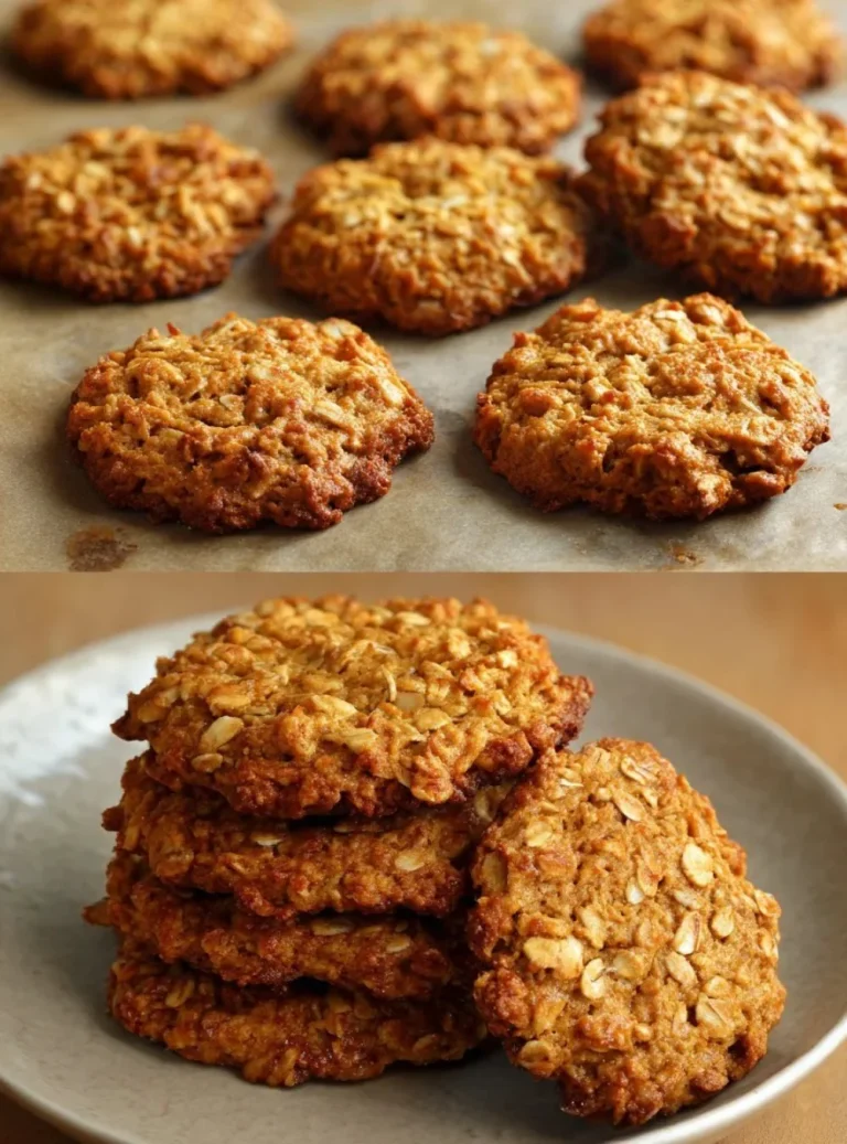 Galletas de avena sin azúcar recién horneadas