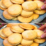 Deliciosas galletas de leche recién horneadas