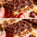 Barras saludables de avena y nuez caseras con ingredientes naturales.