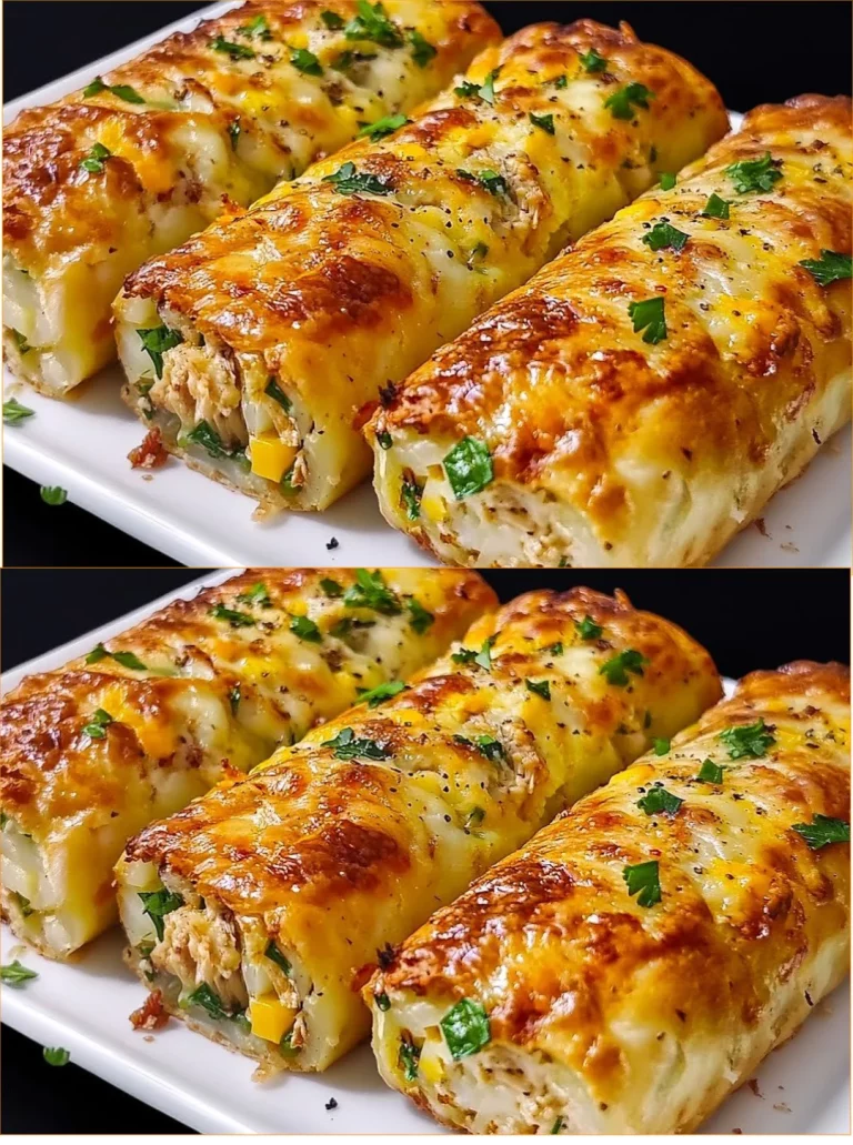 Plato de Horneado de Papas y Pollo recién salido del horno