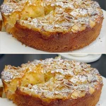 Delicioso pastel de manzana recién horneado con canela y decoración de manzana