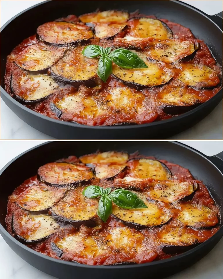 Plato de berenjenas parmigiana, delicioso y fácil de preparar en una sola olla