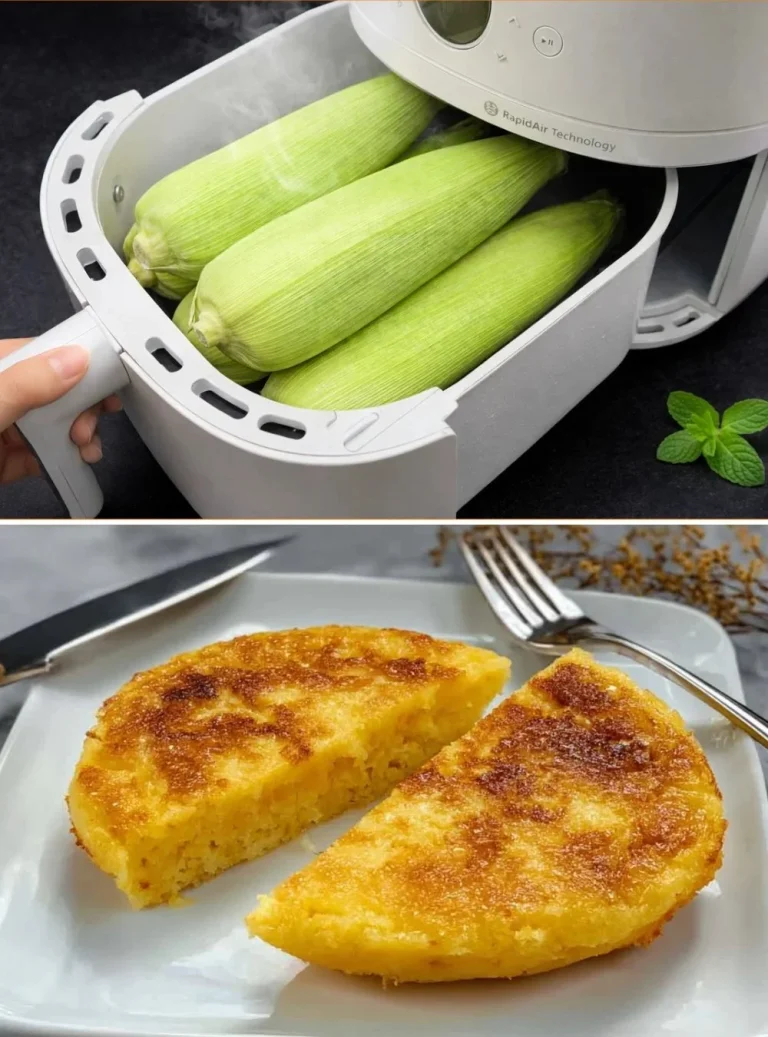Plato de maíz freidora preparado en una freidora de aire