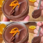 Mousse de Chocolate y Naranja en un elegante plato de postre.