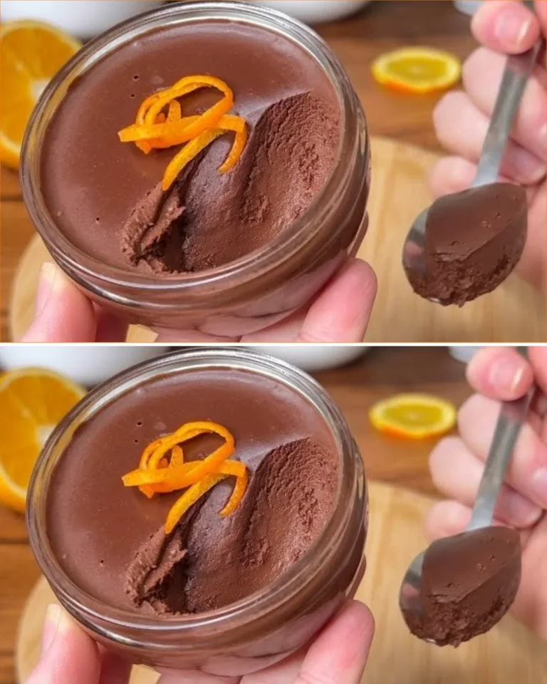Mousse de Chocolate y Naranja en un elegante plato de postre.