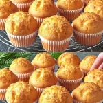 Muffins variados recién horneados en una bandeja de postres
