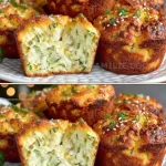 Muffins de queso cottage recién horneados en un plato