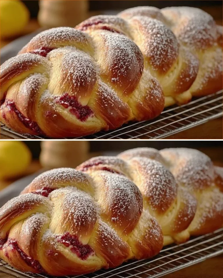 Pan de Pascua Relleno decorado con frutas y nueces, un postre navideño tradicional.