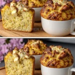 Pan de taza de requesón recién horneado en una taza