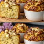 Delicioso pan de taza de requesón recién horneado y esponjoso.