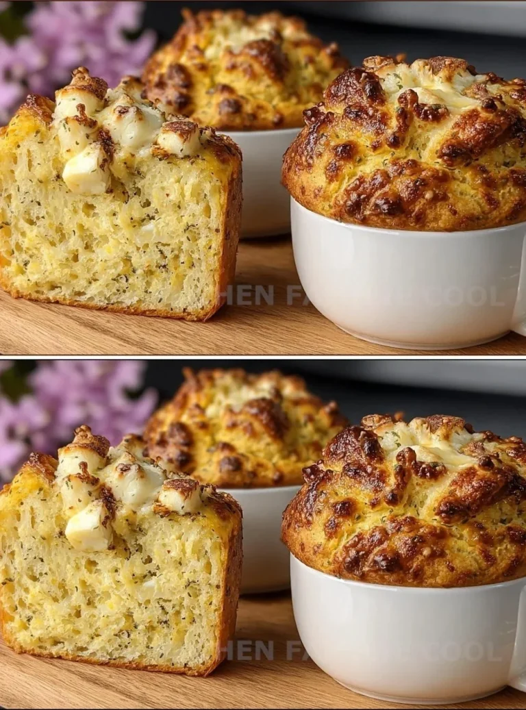 Delicioso pan de taza de requesón recién horneado y esponjoso.