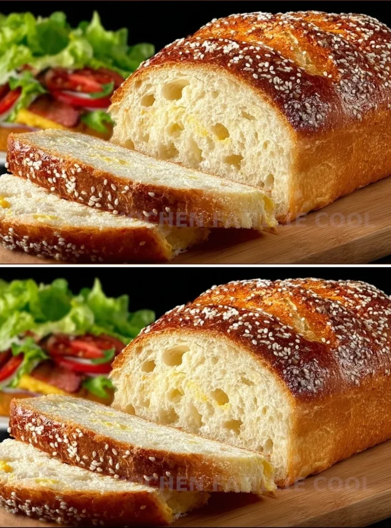 Rebanadas de pan de yogur griego recién horneado en una mesa