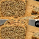 Pan saludable de semillas y avena recién horneado