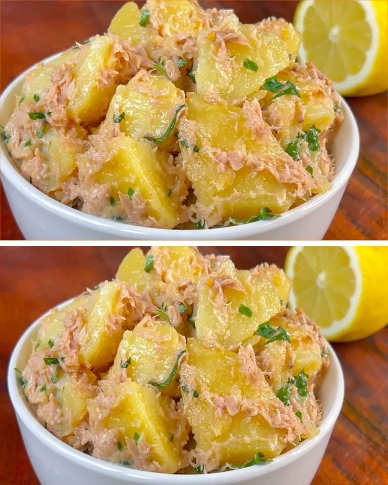 Deliciosas Papas con Atún servidas en un plato blanco
