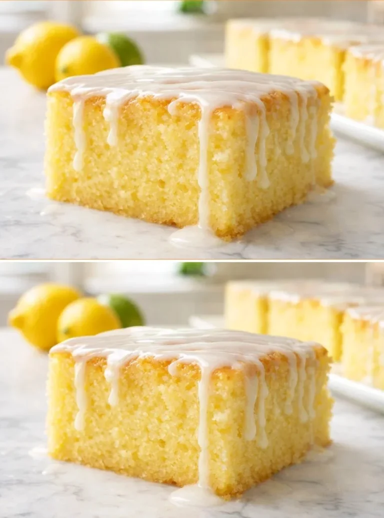 Delicioso pastel de limón decorado con rodajas de limón