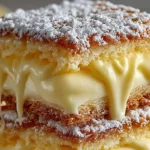 Pastel de manzana con crema listo para servir en una mesa deliciosa