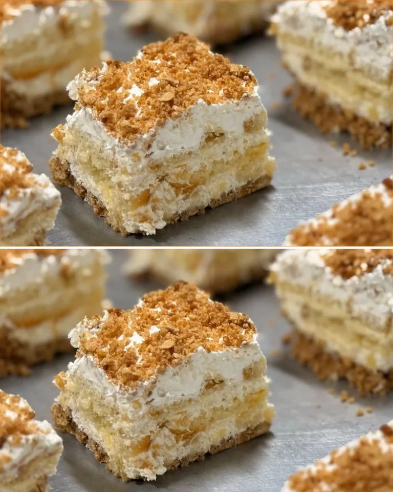 Delicioso pastel de piña en presentación elegante y colorida.