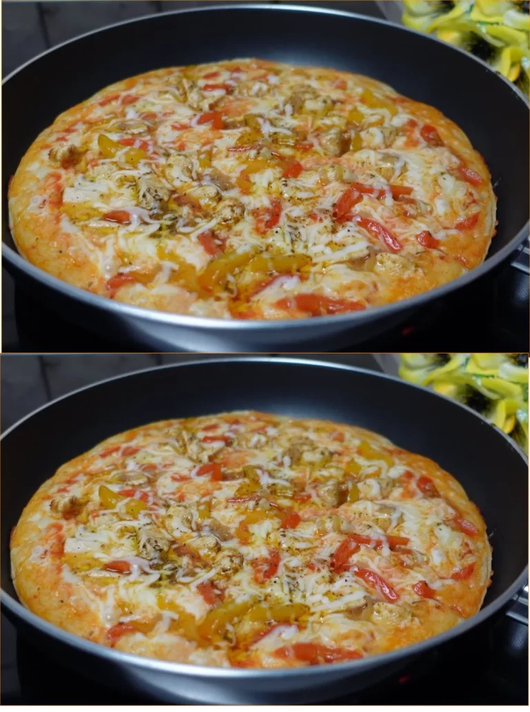 Pizza sin horno con masa liquida, fácil de preparar y deliciosa