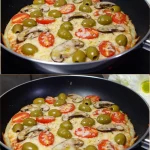 Pizza sin horno con masa líquida lista para servir