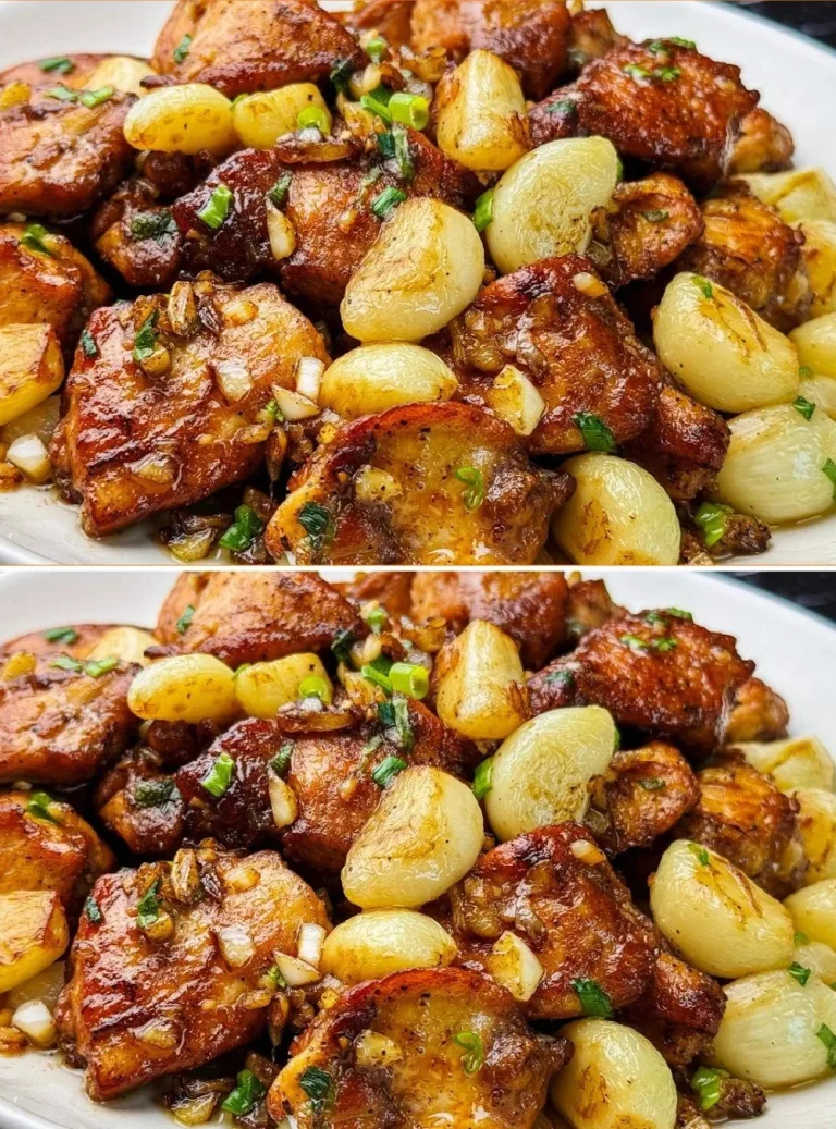 Plato de Pollo al Mantequilla Ajo Dorada listo para servir