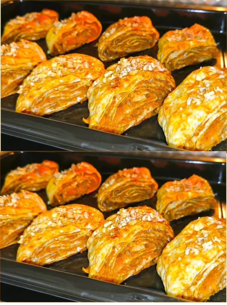 Postre de lavash y calabaza listo para servir